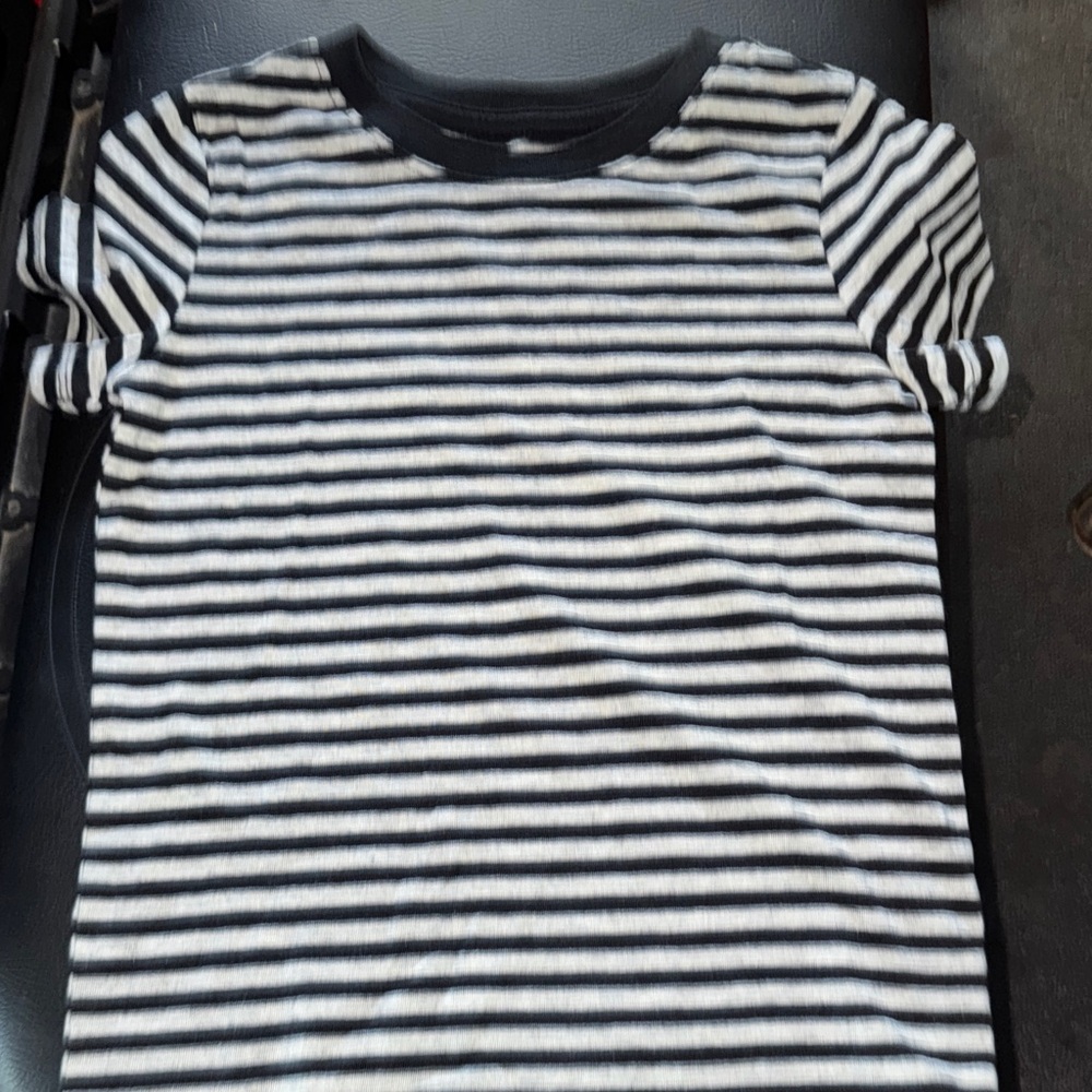 Cat & Jack Black and White Striped Tee